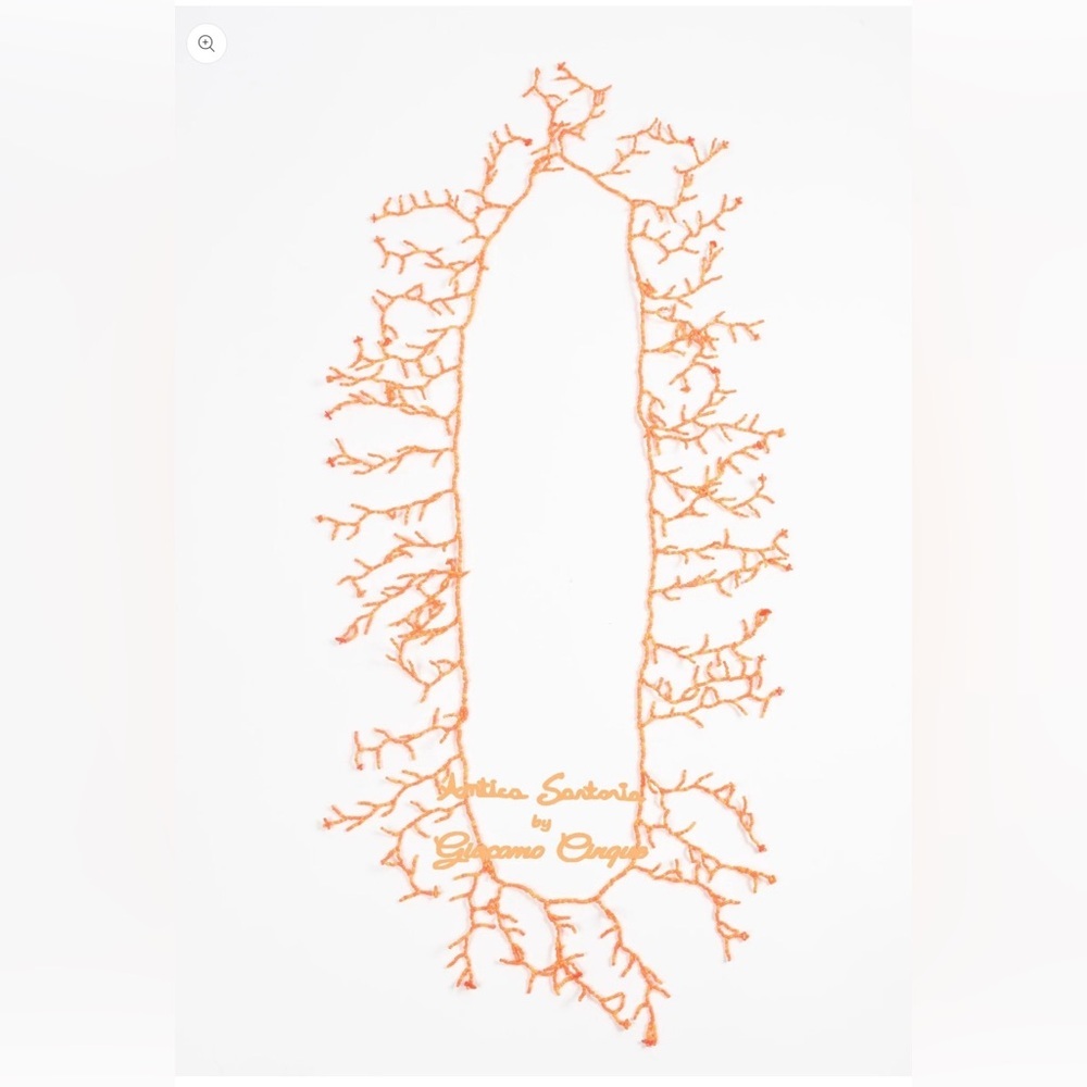 Antica Sartoria Orange Coral Style Beaded Necklace NWT